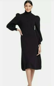 Women's Puff Long Sleeve Turtleneck Sweater Dress - Who What Wearâ¢ Black Size M 191906199582 | eBay