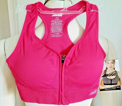 avia seamless zip front bra