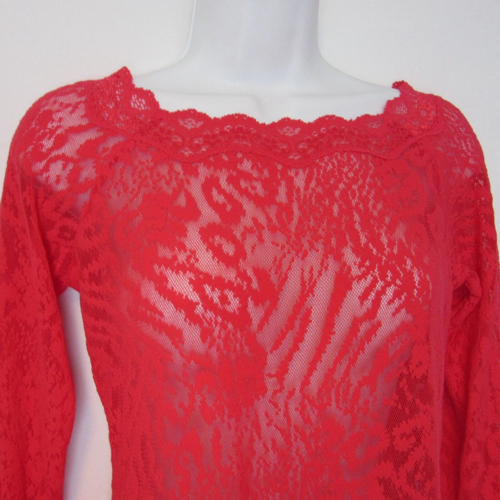 UNDERCOVER Abito donna Victoria Secret rosso trasparente stampa animalier bodycon pizzo grande