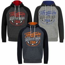 Tokyo Laundry Mens Hoodie Raglan Sleeve Graphic Print Hooded Sweater Top Hoody  