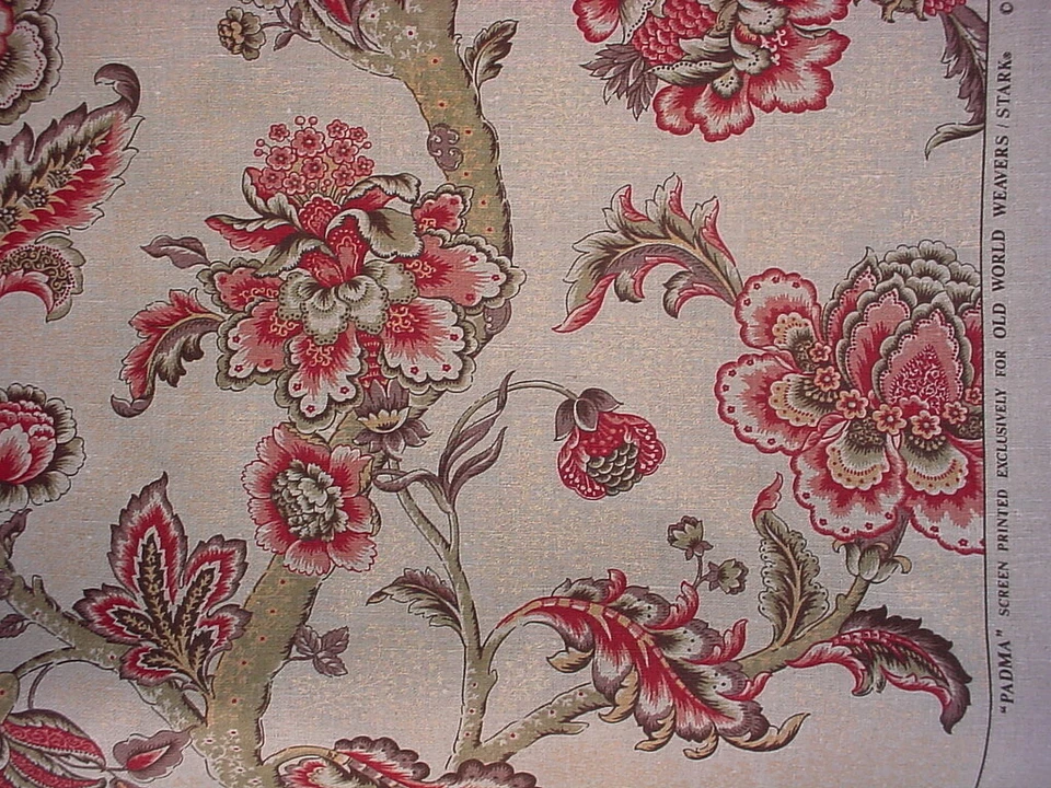 11Y Scalamandre B0 00012859 Padma Crimson Jacobean Floral Upholstery Fabric - Image 2 of 4