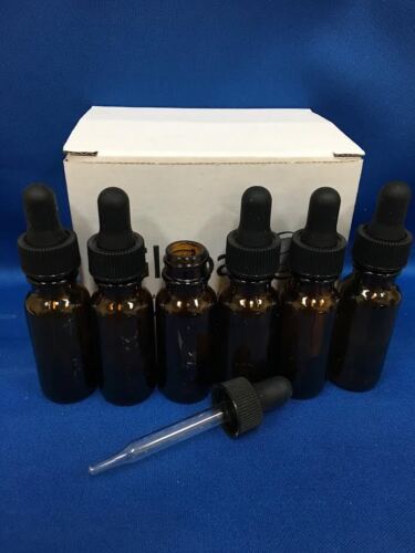 6 - 1/2 Oz Amber Glass Bottle with Glass Eye Dropper (15ml) - Pack of 6 - 第 1/1 張圖片