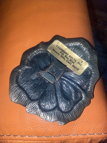 Vintage Gold Flower Charmant Belt Buckle Tags Intact Beverly Hills CA 1980’s - Picture 3 of 5