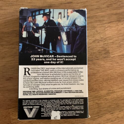 McVicar BetaMax with Roger Daltrey Adam Faith The Who Films Beta NOT VHS - Picture 2 of 5