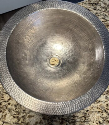 Native Trails CPS 555 Solid Copper Hammered Brush nickel vessel bathroom sink