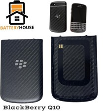 Blackberry Q10 Genuine Battery Back Cover Carbon Fibre Case Housing Black New
