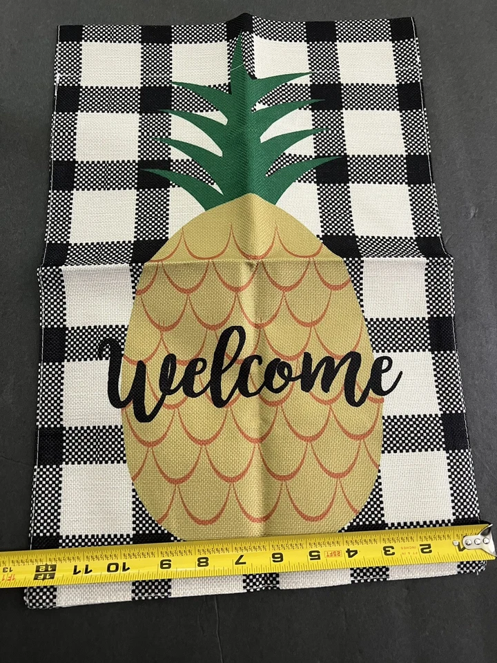 Cushion Cover Pineapple Buffalo Check 18x12 1/2” NEW Hospitality And Welcoming - Image 3 of 3