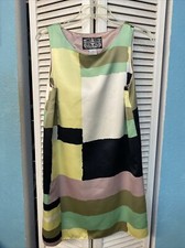 James Coviello Anthropologie S Satin Color Block Sleeveless Mini Dress yelllow g