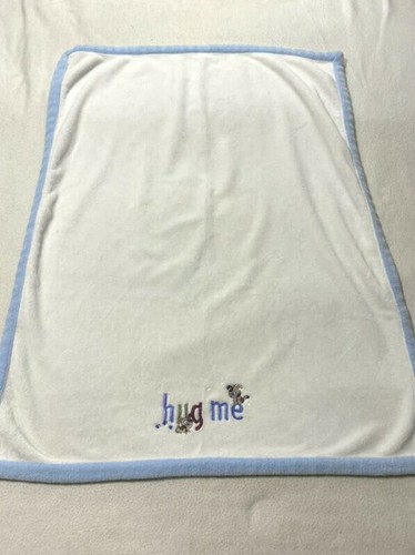 Just Born blau weiß Welpe Hund Hug Me Babydecke bestickt - Bild 3 von 5