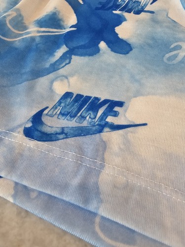 Nike Girl's Shorts Size 6X NEW Aqua Blue Print L - Picture 2 of 7