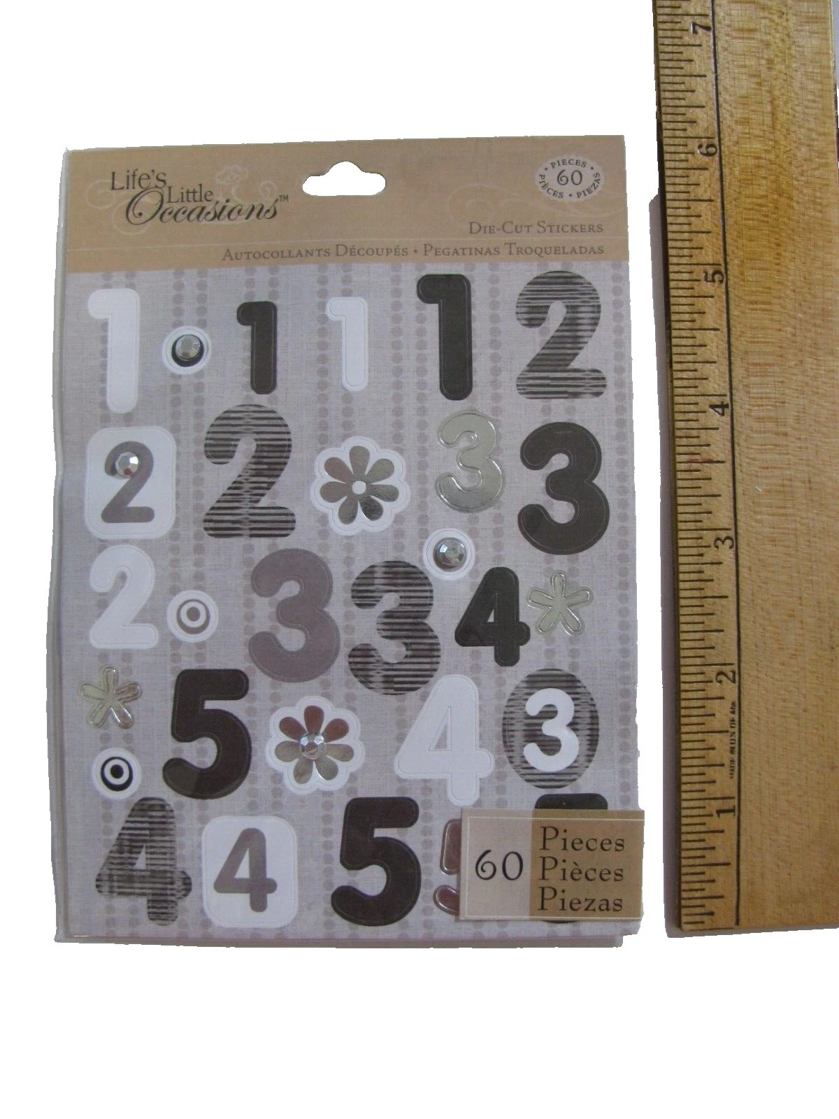Números y letras Pegatinas Scrapbooking dimensional Negro