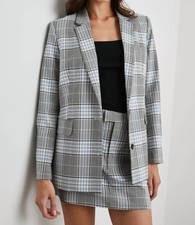 Rails Stanton Plaid Blazer In Cocoa Sky Check - Size S
