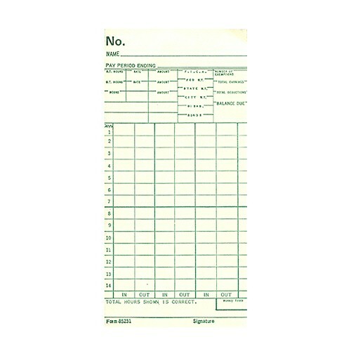 Semi Monthly Time Cards 3 3 8 Width For Acroprint Amano Simplex Form Semi monthly time cards 3 3 8 width for acroprint amano simplex form