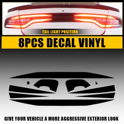 8X Smoked Rear Tail Light Vinyl Tint Film Overlay For 2015-2023 Dodge Charger O