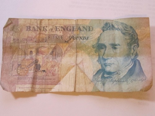 1990 Bank of England 5 Pounds British Note - Queen Elizibeth II - Picture 4 of 4