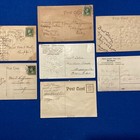 Antique Lot of (7) Birthday Post Cards “Heavy Embossed” Gold Shoe Floral Glitter — photo 8