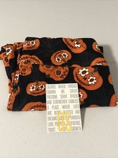 Lularoe OS Leggings Halloween Pumpkins Black Background NWOT New