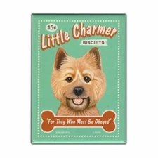 Retro Pets Magnet, Little Charmer Biscuits, Cairn Terrier Dog, 2.5" x 3.5"