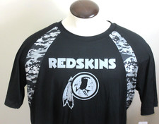 Washington Redskins NFL Team Apparel Men's SS Camo Shirt Black Grey NWT
