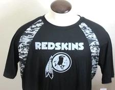 Washington Redskins NFL Team Apparel Men's SS Camo Shirt Black Grey NWT