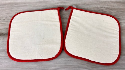 Set of 2 - Vintage Mexico Hand Stitched Embroidered Pot Holders 7" Kitschy - Picture 5 of 5