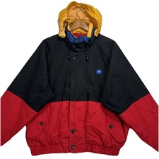 VTG Y2K Swingster Windbreaker Classsic Mens L  XL  Red/ Black Full Zip hoodie