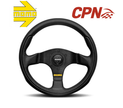 Authentic MOMO TEAM Steering Wheel 300mm Black Leather Grip 6 Hole - TEA30BK0B