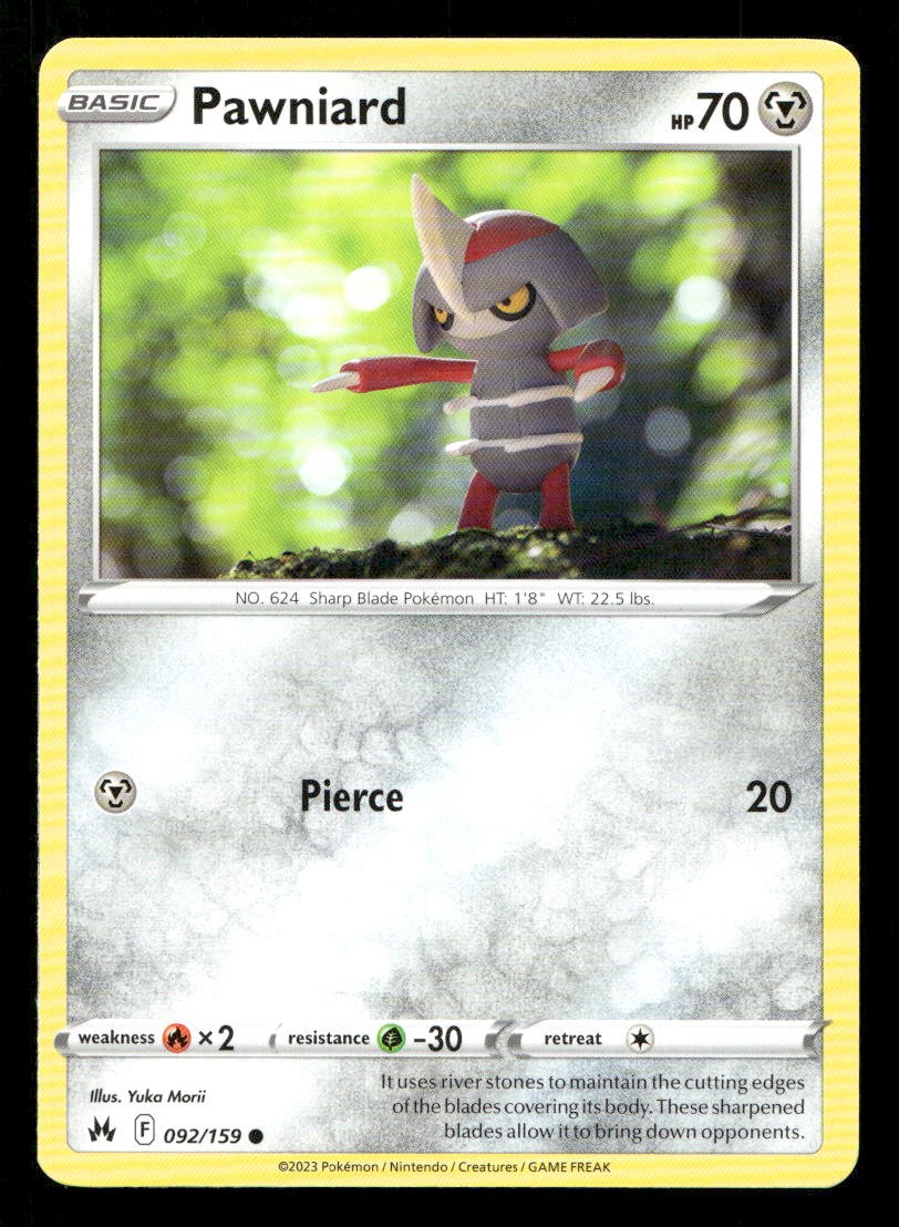 Pawniard 092/159 Crown Zenith NM/M Pokemon