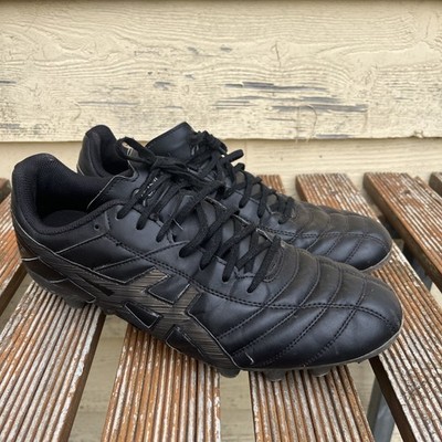 ASICS Gel Lethal Speed RS Black Leather Footy Boots Football Soccer Rugby 11.5