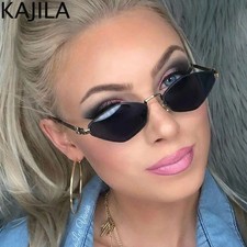 Small Frame Hexagon Punk Sunglasses Luxury Brand Polygon Ladies Classic Shades