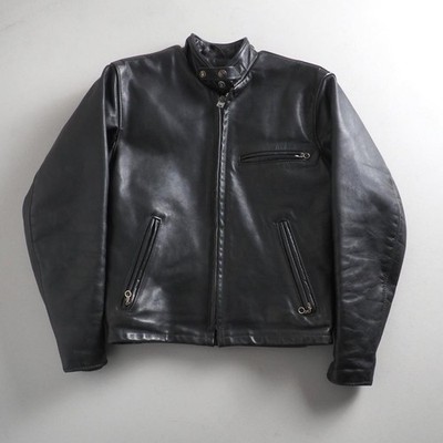 Schott Men's Leather Single Rider Jacket 36/M Black Excellent Condition