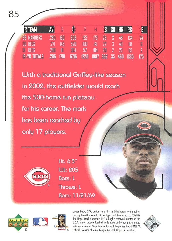 2002 SPx #85 Ken Griffey Jr. - Image 2 of 2