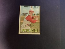1967 TOPPS PETE ROSE #430 NICE CARD- MISCUT