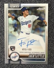 Jack Little 2026 Topps Chrome RA-JL1 On-Card Rookie Auto Refractor Parallel /499. rookie card picture