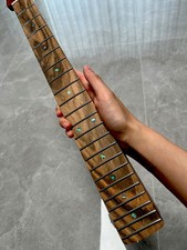 AAAAA Zebra wood 22Fret Satin Roasting flame Maple Electric guitar Neck Bone nut