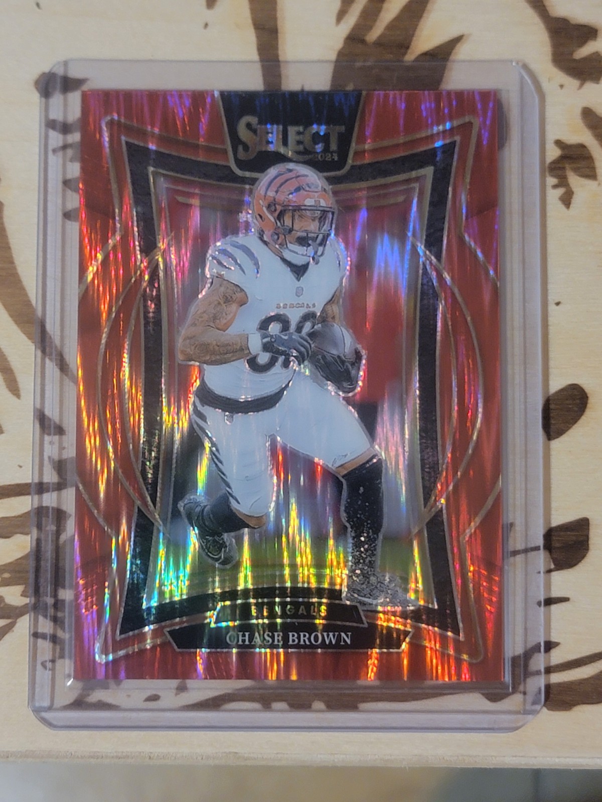 2024 Panini Select - Concourse Chase Brown #18 Red Shock Prizm /249