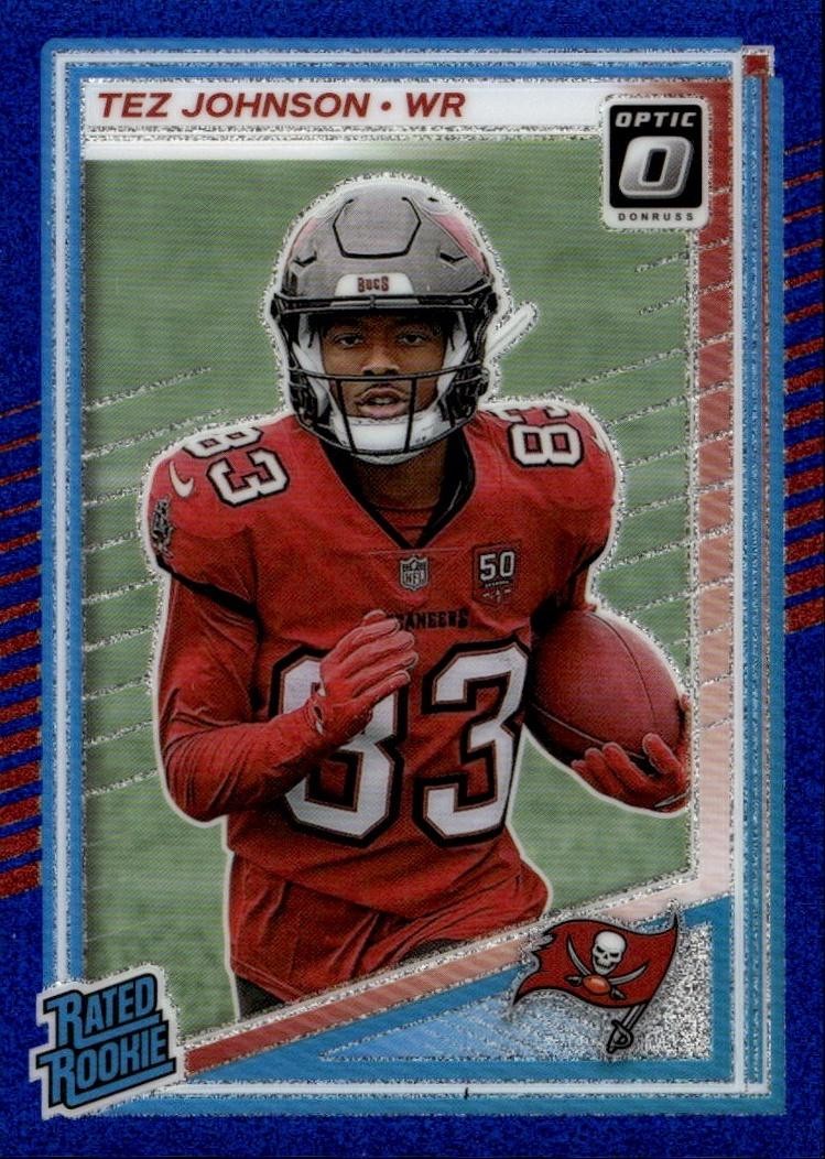 2025 Donruss Optic #231 Tez Johnson Blue Glitter