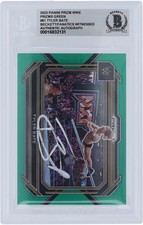 Tyler Bate WWE Signed 2023 Panini Prizm Green Prizm White Ink #81 Beckett Card