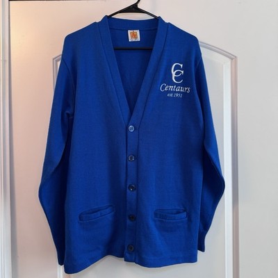 Culver City Centaurs Retro Blue School Cardigan Sweater Men's Size Medium