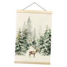 Christmas Deer Poster Hanger Frame, Rustic Farmhouse Christmas Wall color 5