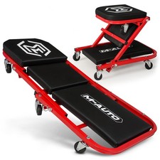M-AUTO 40-Inch Folding Creeper Rolling Seat, All-in-One Adjustable Roller Gar...