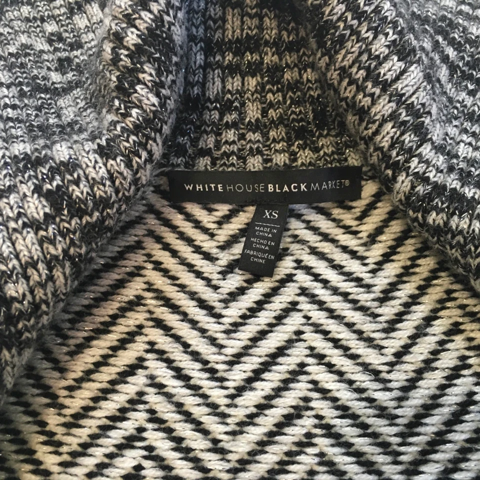 Suéter Cárdigan Largo Cuello Chal Espiga WHITE HOUSE BLACK MARKET XS Foto 2 de 4