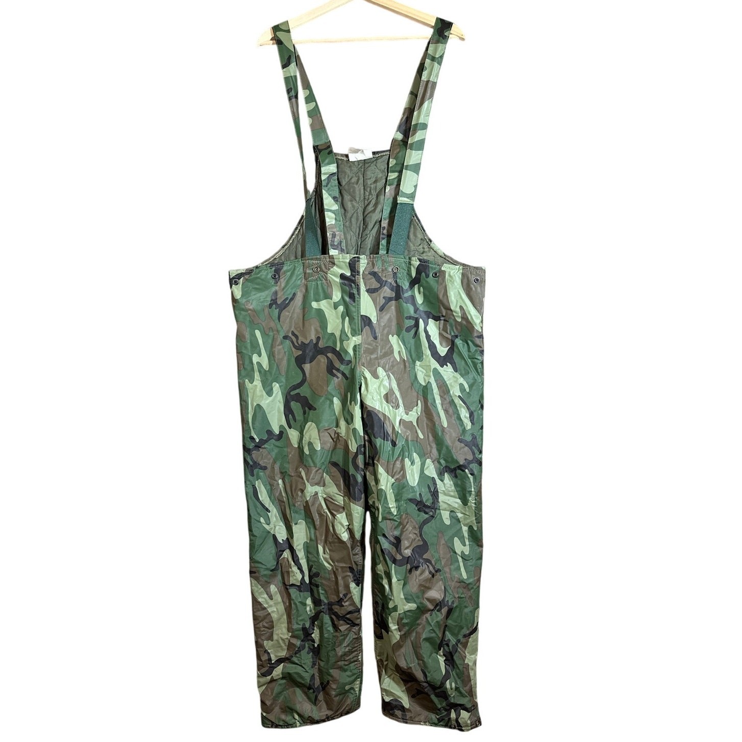 Rotch Green Camo PVC Quilted Waterproof Fishing Overalls Size L Large