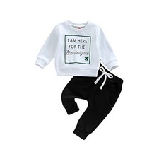 Toddler Baby Boy St Patricks Day Clothes Pull On Sweatshirt Elastic Waist