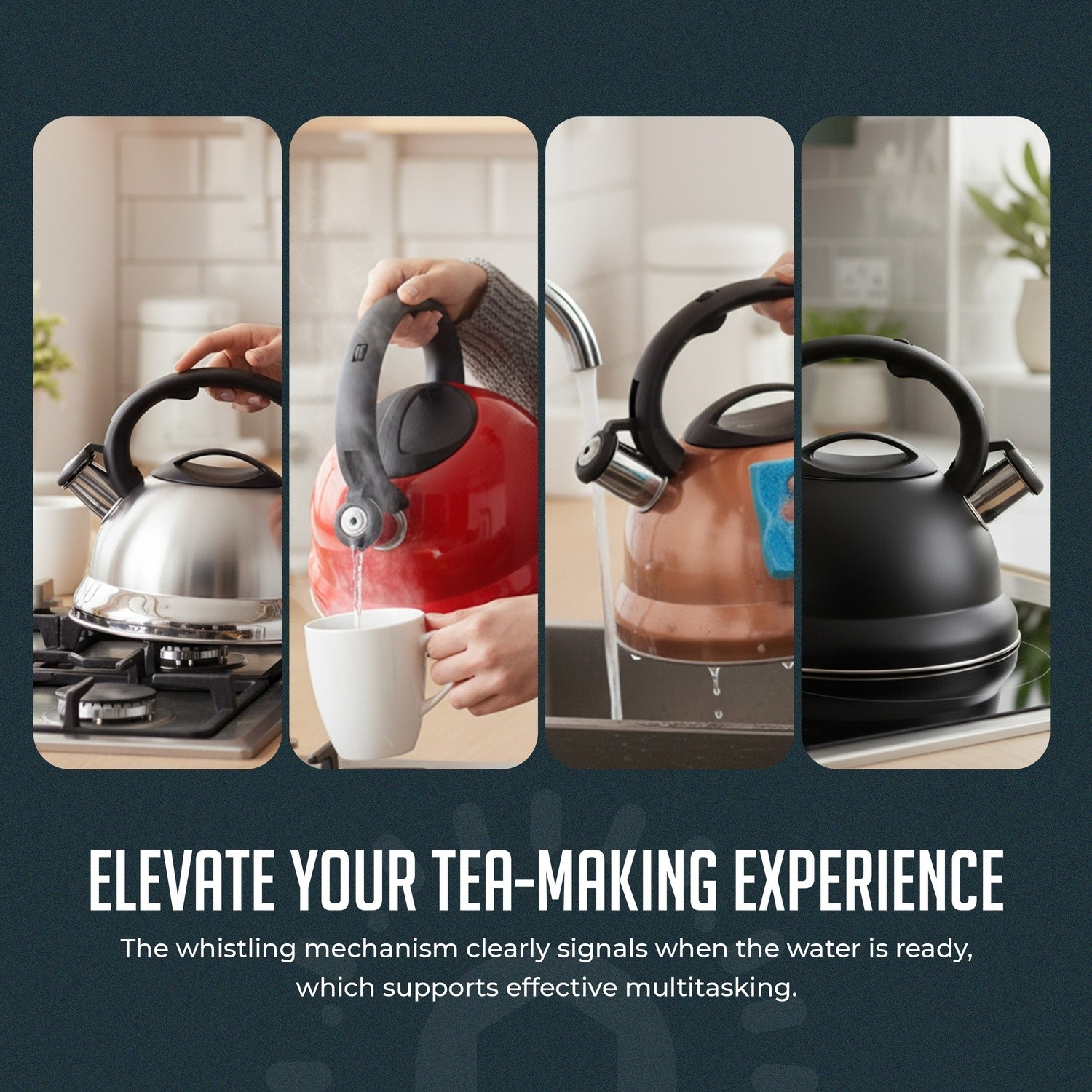 Whistling Tea Kettle, 2.2qt Stainless Steel Stove Top Kettle - Cool-Touch Handle