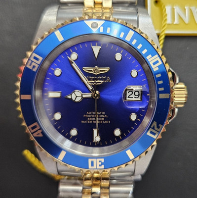 Invicta Pro Diver Men's Automatic Watch 42mm - Steel, Gold, Blue 29182 NIB