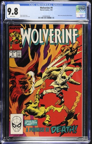 Wolverine #9 - 1989 - CGC 9.8 - Back cover pin-up by Kieron Dwyer