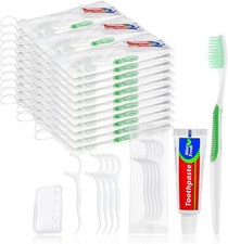 30 Set Disposable Toothbrushes with Toothpaste,5-in-1,Travel Size