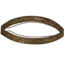 1940s Large Sterling Silver hanchased Hair Barrette,Taxco Mexico