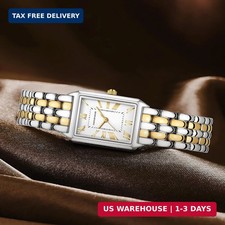 Gold Watch For Women With Vintage Rectangular Case And Band